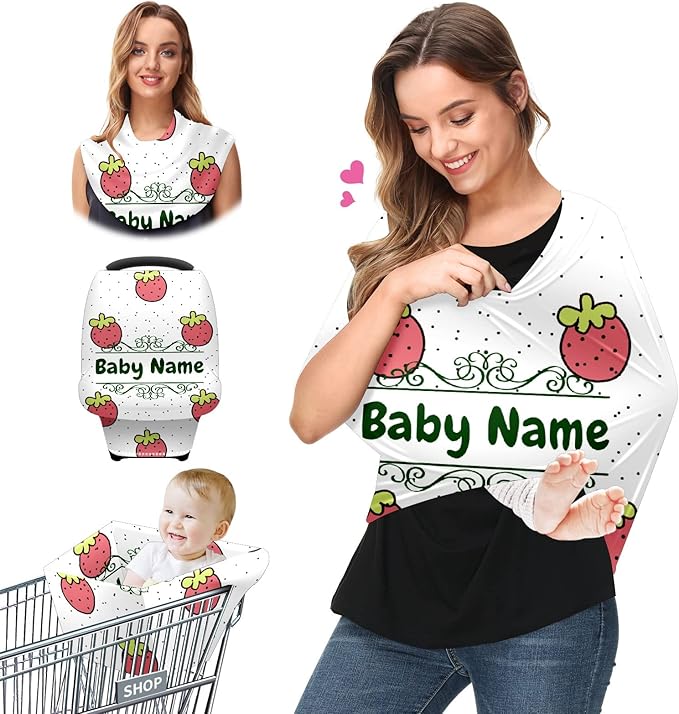 Baby Car Seat Stroller Cover Nursing Cover New Mom Breastfeeding Scarf Soft Stretchy Infant Carrier Cover Car Canopy Coverage-CubbioJoy