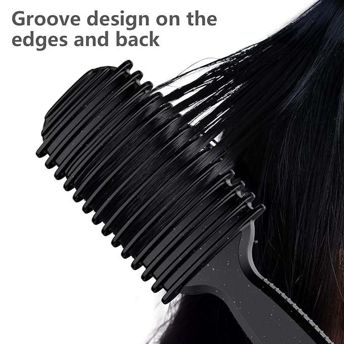 Curl Defining Brush, Curly Hair Brush, Slick Back Hair Brush, For Combing and Shaping Curls in All Hairstyles to Reduce Pulling (Black)-CubbioJoy