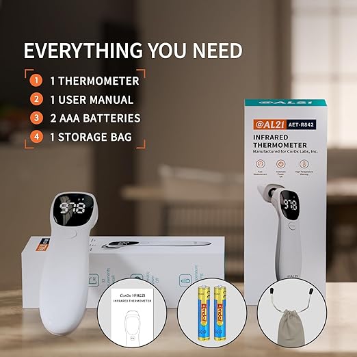 Dual Mode Thermometer for Adults, Kids, and Babies – Infrared Digital Forehead and Ear Thermometer, No Touch with Fever Alarm and Fast Results-CubbioJoy