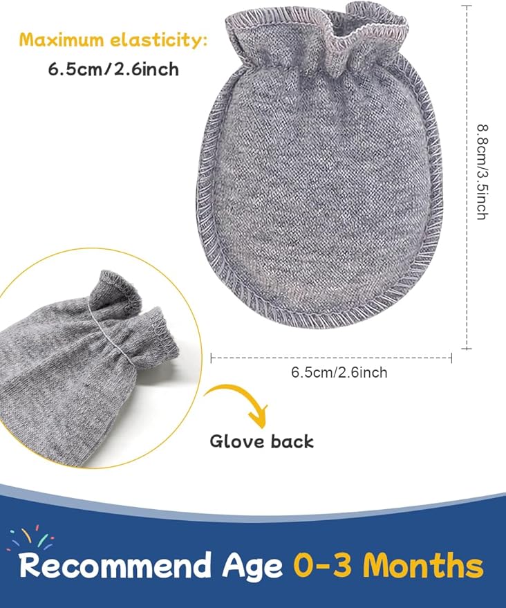 Cute Baby Mittens Newborn, No Scratch Baby Boy Mittens, Baby Girl Hat Gloves for Toddlers, Infant, Newborn-CubbioJoy