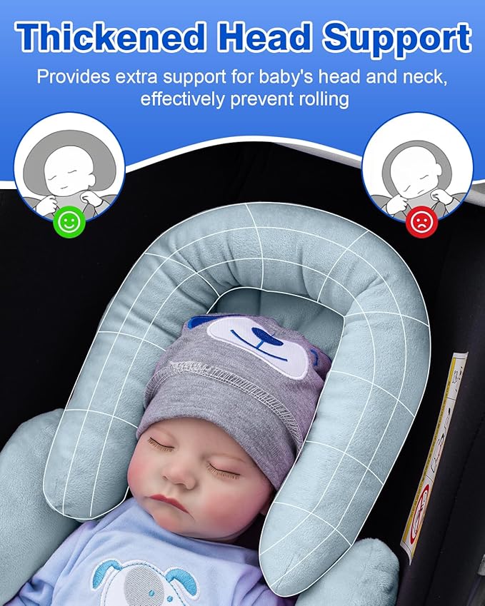 Infant Insert Compatible with Mamaroo Swing & Graco Swing, Thickened Baby Car Seat Head Support with Shoulder Covers, Breathable Newborn Car Seat Insert for Preemie to Toddler-CubbioJoy