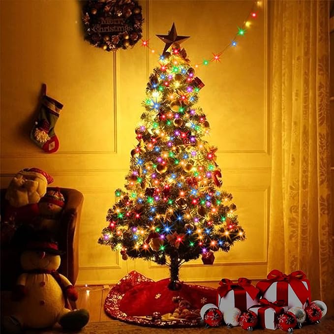 60 LED Multicolor Twinkling Christmas String Lights Plug in, 17 of 60 Lights Twinkle,Connect up to 45 Sets,UL Certified 22 Ft Mini Twinkle Christmas Tree Lights,Indoor Outdoor Use-CubbioJoy