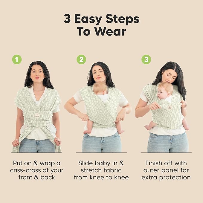 KeaBabies Baby Wrap Carrier - All in 1 Original Baby Carrier Newborn to Toddler Sling, Easy to Wear, Hands Free Bonding, Lightweight, Breathable Infant Wraps (Chevron Maze)-CubbioJoy