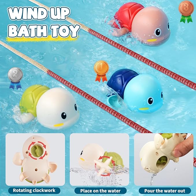 Baby Bath Toys for Toddlers 1-3, Kid Bathtub Toy with 36 Foam Bath Letter & Number, Fishing Games with Fish Net, Water Pool Toy with Storage Bag, Shower Toy Gift for Boy Girl Infant 1 2 3 4 5 6-CubbioJoy