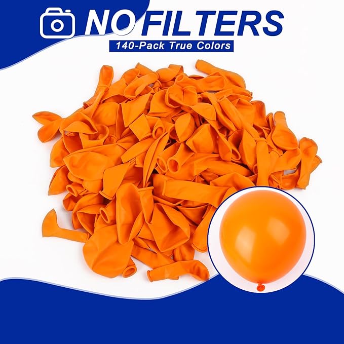 140pcs Orange Round Balloons Different Sizes 18 12 10 5 Inch Latex Balloons for Arch Decoration Party Balloon Kit for Graduation Birthday Party Wedding Balloon Baby Shower Decoration-CubbioJoy