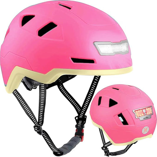 Kid Bike Helmets for Boys and Girls | Fit Head 51-54cm Circumference | CPSC & NTA-8776 Dual Certified | Multi-Sport Helmets with LED Lights, Magnetic Buckle, Detachable Visor-CubbioJoy