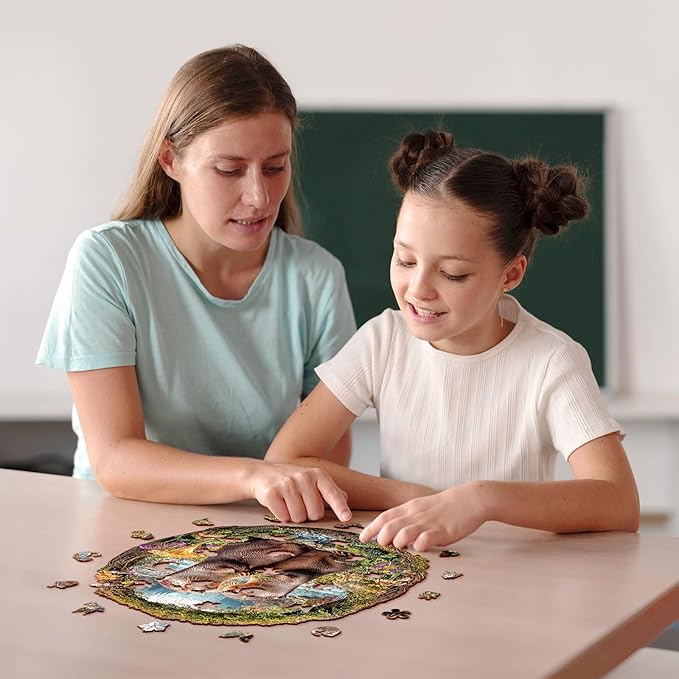 Jigfoxy Wooden Puzzles for Adults, Otter Couple Wood Puzzles Adult, Unique Animal Shape Wooden Jigsaw Puzzles for Adults, Birthday Gifts for Puzzle Lovers Family Friend (S-8.1 * 8.4in-102pcs)-CubbioJoy