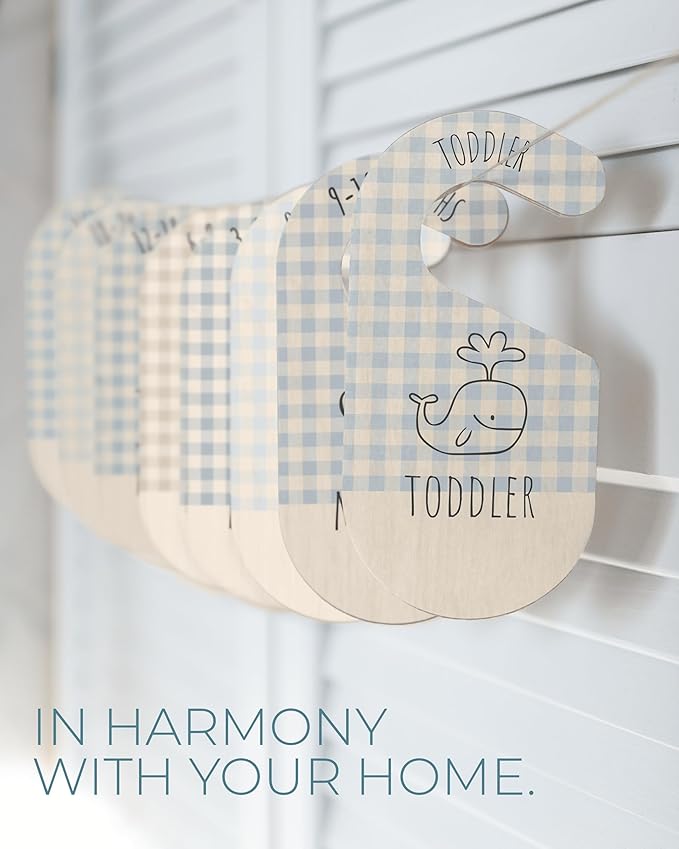 Baby Closet Dividers - Blue Baby Clothes Organizer for Nursery Decor, Storage & Organization - 8 Size Closet Dividers for Hanging Clothes, Gender Neutral Nursery Must Haves & Essentials-CubbioJoy