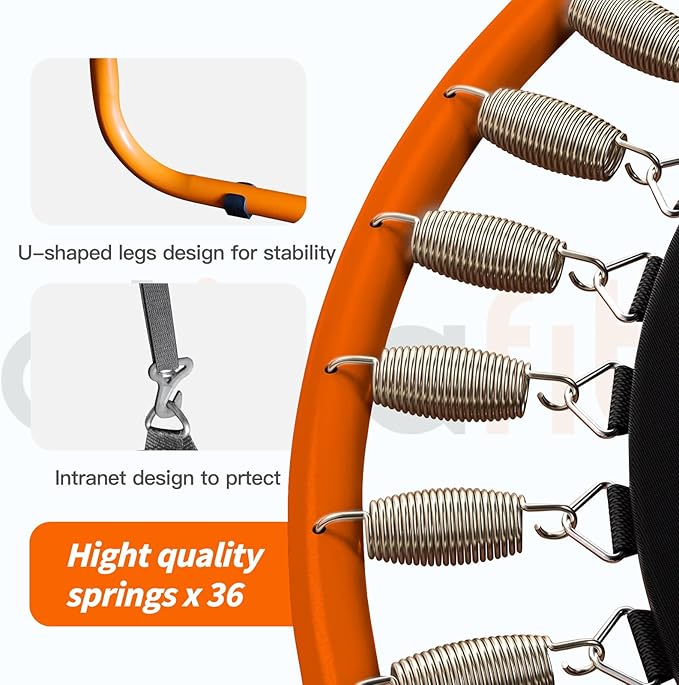 Ativafit 60'' Rebounder Trampoline Indoor Outdoor for Kids Ages 1-8, 5 FT Recreational Toddler Trampoline with Safety Enclosure Net Gifts with Basketball Hoop Dartboard Ocean Bal-CubbioJoy