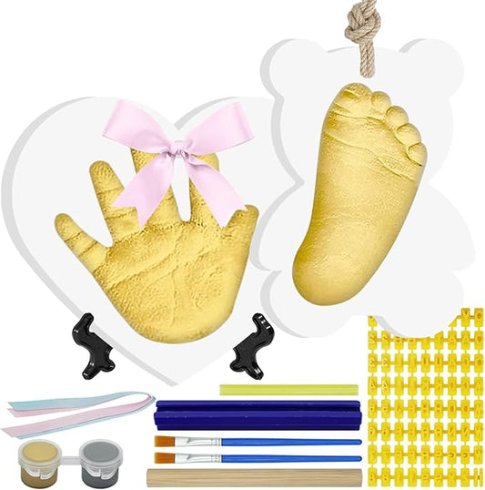 Baby Hand & Footprint Keepsake Kit - Personalized Handprint Footprint Ornament for Newborn Babies, New Mom Gifts, Baby Shower & Registry, Nursery Picture Frame, Pet Paw Print Ornament-CubbioJoy