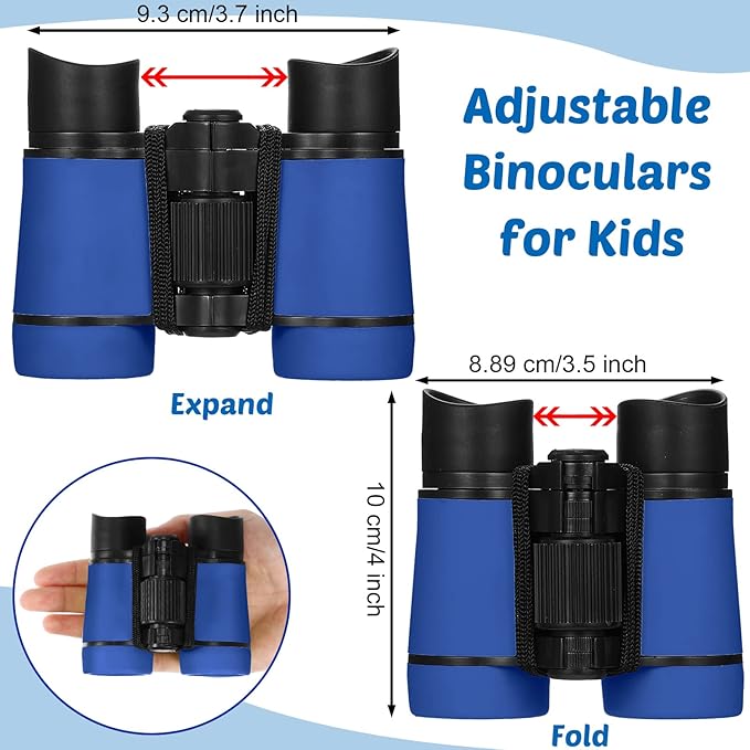 6 Pack Kids Binoculars Shock Proof Toy Binoculars Set for Age 3-12 Years Boys Girls Hunting Folding Small Telescope Birthday Gifts Bird Watching Educational Learning Camping Outdoor (Stylish Colors)-CubbioJoy