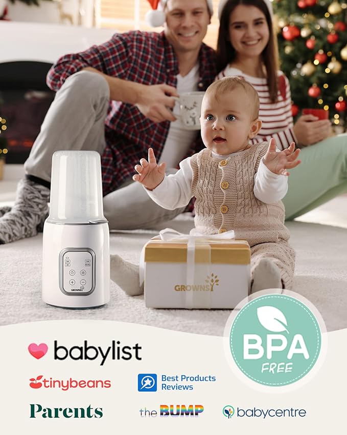 Bottle Warmer, GROWNSY 8-in-1 Fast Baby Milk Warmer with Timer for Breastmilk or Formula, Accurate Temperature Control, with Defrost, Sterili-zing, Keep, Heat Baby Food Jars Function-CubbioJoy