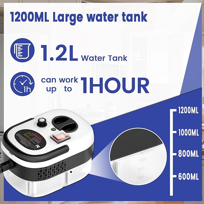 2500W Handheld Steam Cleaner,Portable Car Steamer For Auto Detailing,High-Temperature and Pressure Steam Cleaner For Home, Steam Cleaning Machine for Furniture,Kitchen,Grout,Floor,Tile (03-White)-CubbioJoy