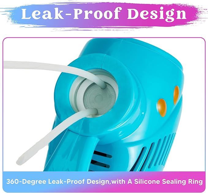 JOYIN 2 Bubble Guns with 2 Refill Solution (10 oz Total), Automatic Bubble Maker Blower Machine for Kids, Toddlers, Outdoors, Party, Birthday Gift, Easter Toys (Blue, Orange)-CubbioJoy