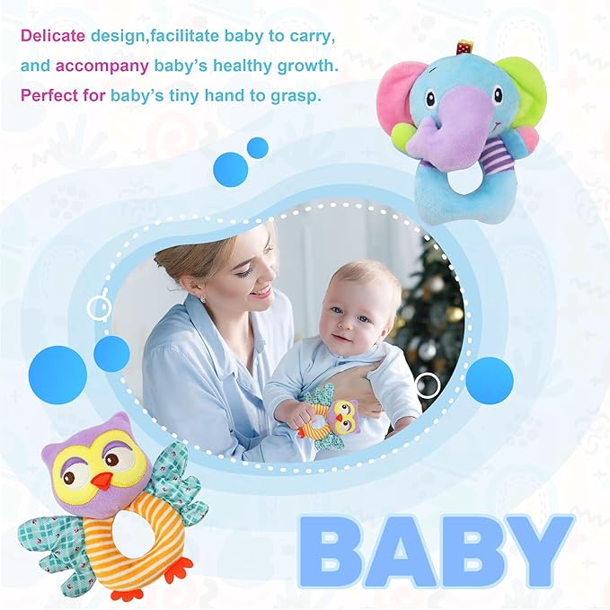 BLOOBLOOMAX Sock rattles for Babies 0-24 Months Baby Animal Foot Finder Educational Toys-CubbioJoy