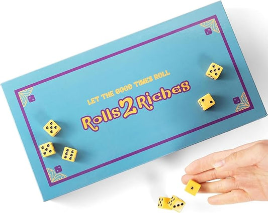 Award-Winning Board Game for Families – Rolls 2 Riches | Fast-Paced Dice, Card & Strategy Game for Kids & Adults | Perfect for Parties, Travel, Camping, Game Nights & Outdoor Summer Fun-CubbioJoy