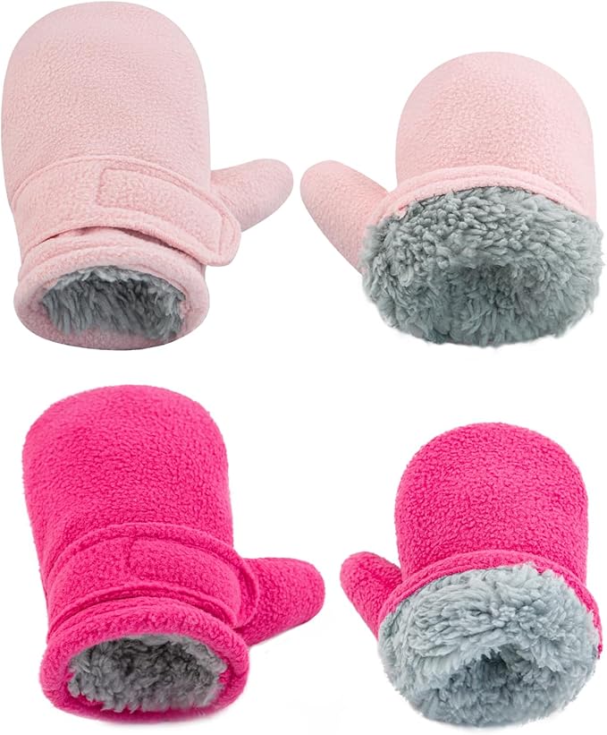 BAVST Baby Toddler Winter Mittens Girls Warm Fleece Lined Gloves Kids Sherpa Lined Mittens for Boys-CubbioJoy