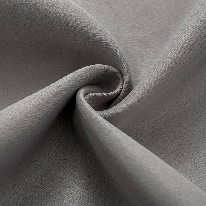 Joydeco 72 Inch Blackout Curtains for Bedroom, Thermal Insulated Black Out Curtains 2 Panels Set, Room Darkening Drapes for Living Room Window Rod Pocket Back Tab (W37 x L72 Inch, Light Grey)-CubbioJoy