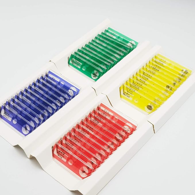 48pcs Prepared Plastic Microscope Slides Biological Specimen with 4 Boxes for Children Student Enlighten Education-CubbioJoy