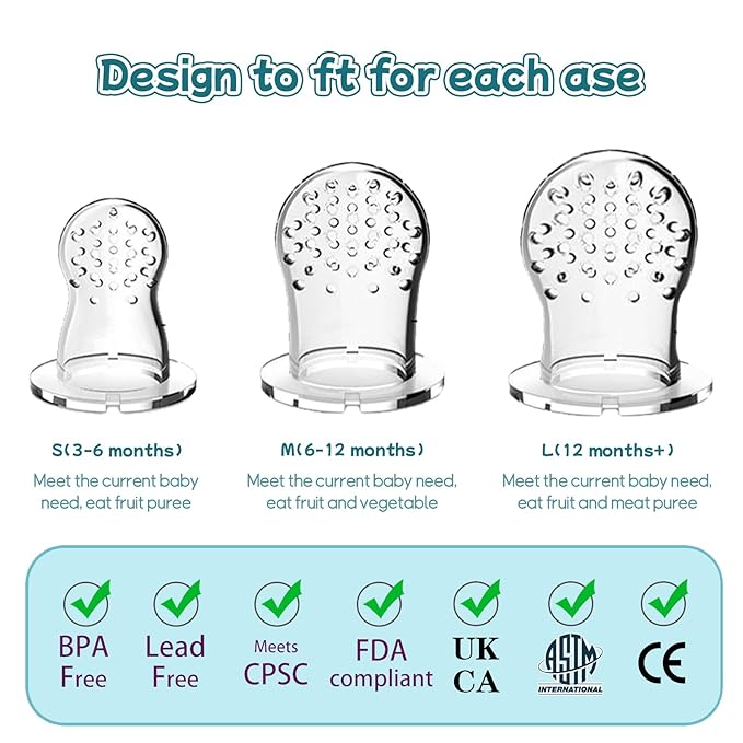 Baby Solids/Frozen Fruit Feeder Pacifier, Infant Teether Toy 4M+, BPA-Free Silicone Pouch & Nipple, Safely Introduce Solids, Teething Relief, 2-Pack (Dolphin - Blue Pink)-CubbioJoy