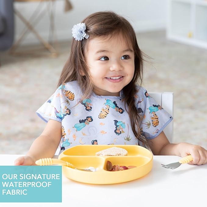 Bumkins Bibs - Toddler Bibs, Waterproof, Large for 1-3 Years, Short Sleeve-CubbioJoy