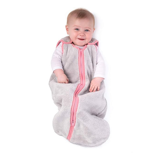 baby deedee Sleep Nest Teddy Baby Sleeping Bag, Gray Bubble Gum, Large (18-36 Month)-CubbioJoy