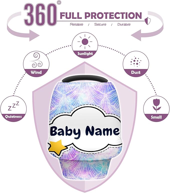 Baby Car Seat Stroller Cover Nursing Cover New Mom Breastfeeding Scarf Soft Stretchy Infant Carrier Cover Car Canopy Coverage-CubbioJoy