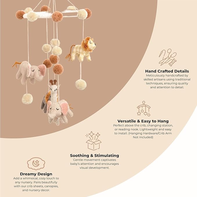 Crane Baby Safari Nursery Ceiling Hanging Decor Boho Jungle Animals Room Decor for Babies Crane Baby, Safari Nursery Decor for Boys and Girls, Ceiling Hanging, 11" x 28", Jungle Nursery Decor-CubbioJoy