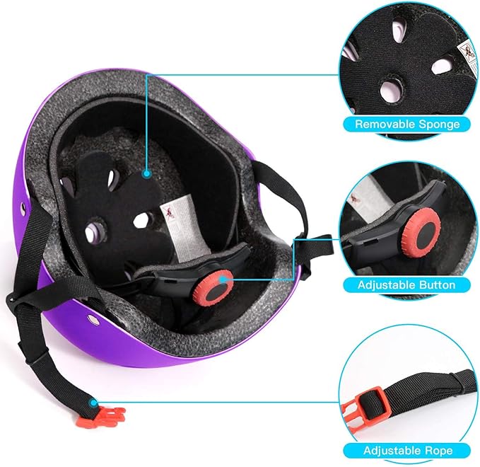 Adjustable Helmet for Ages 3-16 Kids Toddler Boys Girls Youth,Protective Gear with Elbow Knee Wrist Pads for Multi-Sports Skateboarding Bike Riding Scooter Inline skatings Longboard Roller Skate-CubbioJoy