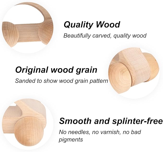 BOXOB Wooden Toys Cars, VehicleToy for Fine Motor Skill Development Wood Baby Push Race Car for Kids Toddlers Baby Boy Girl Birthday Nursery Decor Gift (Color 1)-CubbioJoy