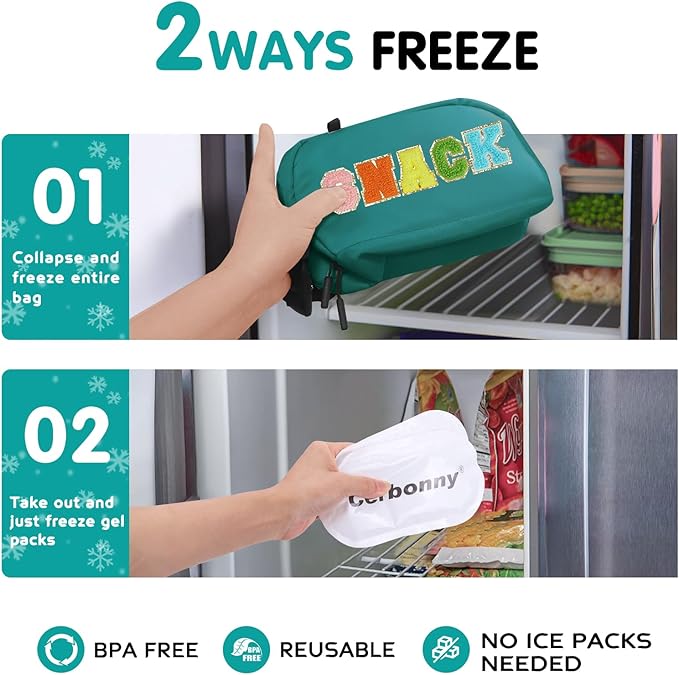 Cerbonny Freezable Lunch Bag for Work School Travel,Leak-proof Small Lunch Bag-CubbioJoy