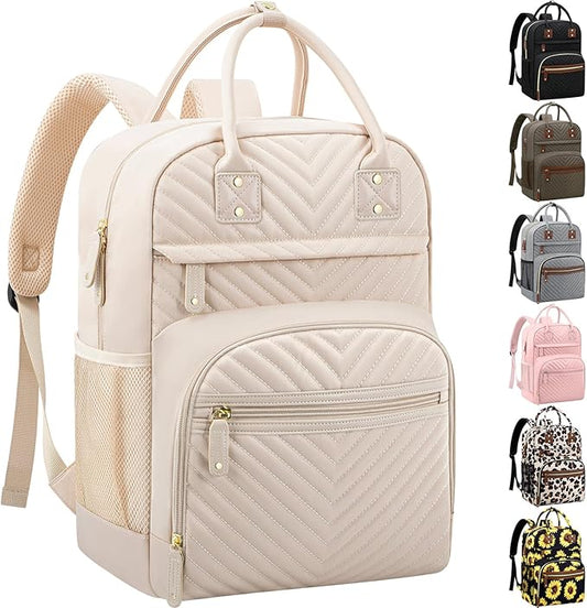 Diaper Bag Backpack Tote for Women Large Capacity, Baby Bag with Insulated Pockets Multifunctional Diaper Bags For Baby Girl Boy Waterproof Baby Bags For Boys Girls Maternity Bag Beige-CubbioJoy