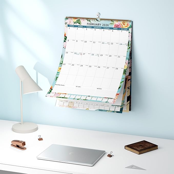 2025 Calendar, Wall Calendar 2025-2026 (17"x22") with Lines, Monthly Calendar from Jul 2025 to Dec 2026, 18 Month Vertical Large Monthly Family Calendar 2026 for Wall, Calendario 2026-CubbioJoy