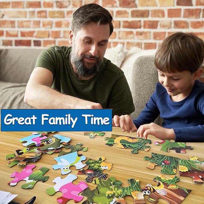 Jumbo Floor Puzzle for Kids, Large Jigsaw Puzzles 35 Piece for Kids Ages 3-5,Preschool Learning & Education Toys, Gifts for 4-8 Year Old Boys and Girls (Insect)-CubbioJoy