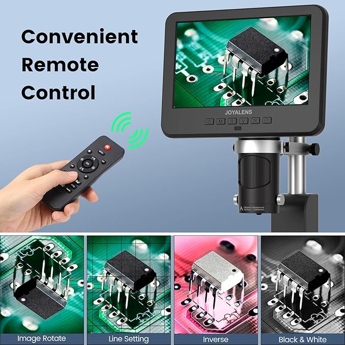 JL246PS 3 Lens 7'' HDMI Digital Microscope 4000X, Biological Microscope for Adults Kids with Prepared Slides, UHD 2160P Video, Full Coin Microscope for Error Coins, Windows Compatible, 32GB-CubbioJoy