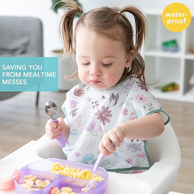 Bumkins Bibs - Toddler Bibs, Waterproof, Large for 1-3 Years, Short Sleeve-CubbioJoy