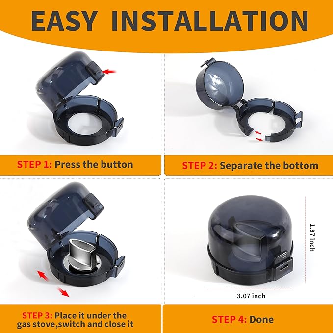 5 + 1 Packs Stove Knob Safety Covers for Child, Childproof Oven Door Lock, Baby Proofing Kitchen Gas Range Oven Knobs Locks, Black-CubbioJoy