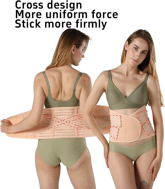 3 in 1 Postpartum Belly Band Post Partum for Women Abdominal Binder Surgery C Section Recovery Stomach Belly Wrap Belt-CubbioJoy