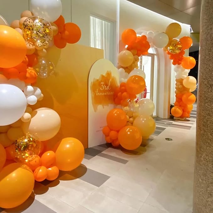 140pcs Orange Round Balloons Different Sizes 18 12 10 5 Inch Latex Balloons for Arch Decoration Party Balloon Kit for Graduation Birthday Party Wedding Balloon Baby Shower Decoration-CubbioJoy