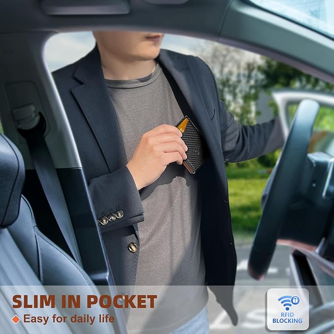 BULLIANT Men Wallet,Money Clip Wallet Slim For Gift Men 9Cards-Metal Credit Card Case in Magnetic Leather Flip-CubbioJoy