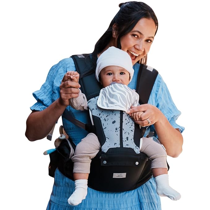 Baby Carrier, MOMTORY Safety-Certified 6-in-1 Baby Carrier Newborn to Toddler, Adjustable Detachable Infant Baby Hip Seat Carrier for 7-50lbs, All Seasons, Perfect for Shopping Travelling-CubbioJoy