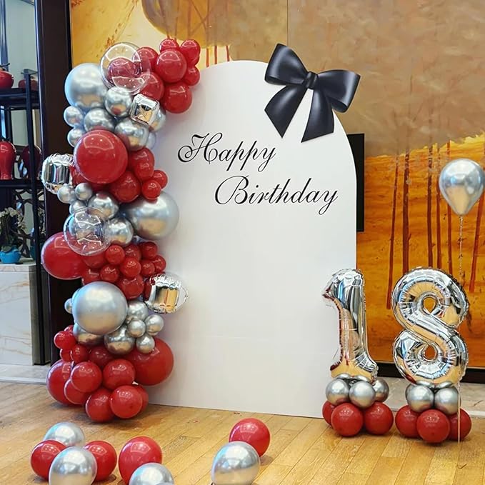 140pcs Metallic Silver Round Balloons Different Sizes 18 12 10 5 Inch Latex Balloons for Arch Decoration Party Balloon Kit for Graduation Birthday Party Wedding Balloon Baby Shower Decoration-CubbioJoy