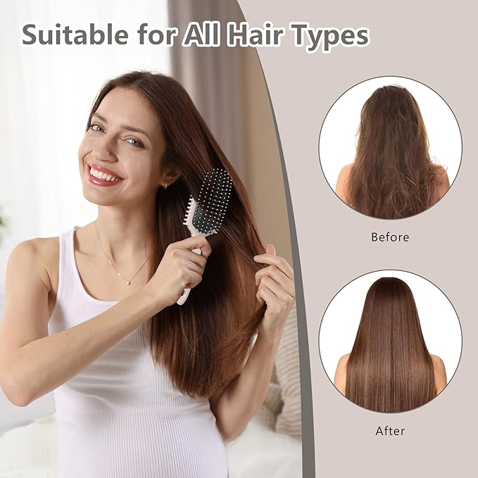 Curl Defining Brush, Curly Hair Brush, Slick Back Hair Brush, For Combing and Shaping Curls in All Hairstyles to Reduce Pulling (Beige)-CubbioJoy