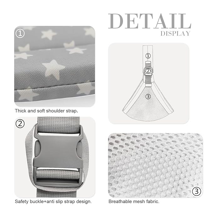 Baby Sling Carrier Newborn to Toddler Adjustable One-Shoulder Design with Hip Seat Support, Labor-Saving Baby Wraps Carrier 10-30 lbs(Mesh,Star)-CubbioJoy