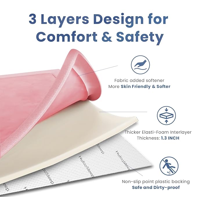 Baby Play Mat for Floor,1.3" Thick Memory Foam Tummy Time Mat for Toddlers,Infants,Kids,Soft Coral Velvet,Extra Large Non Slip for Crawling,Yoga,Tatami Style for Living Room(Pink)-CubbioJoy