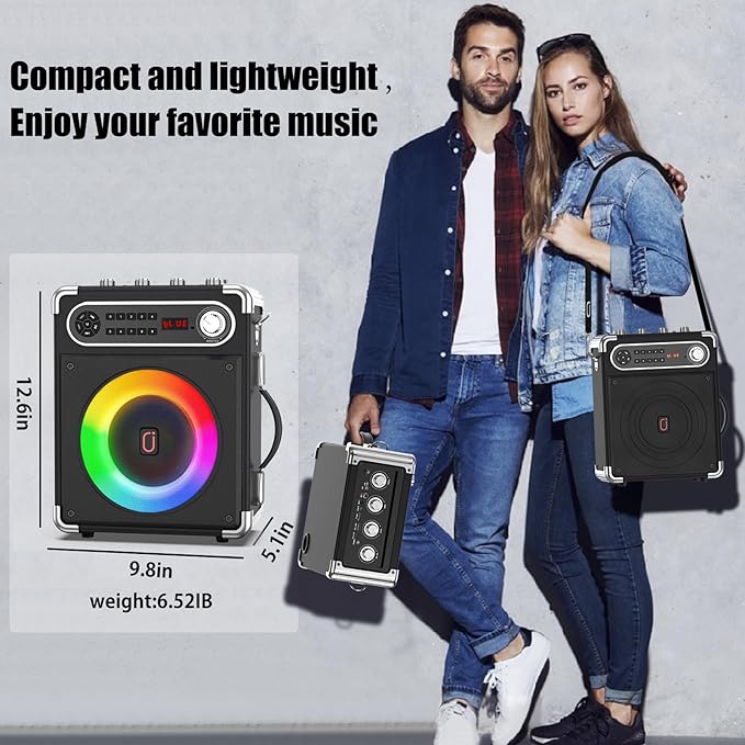 Karaoke Machine with 3 Wireless Microphones for Adults/Kids, Portable Bluetooth 5.3 Karaoke Speaker, Home Party Speaker with Disco Lights for Outdoor, PA System Supports TWS and TV connectivity-CubbioJoy