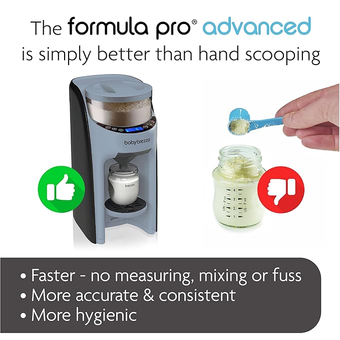 Baby Brezza New and Improved Formula Pro Advanced Formula Dispenser Machine - Automatically Mix a Warm Formula Bottle Instantly - Easily Make Bottle with Automatic Powder Blending, Slate-CubbioJoy