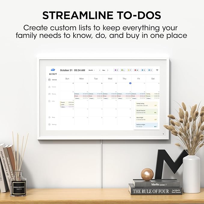 15.6 Inch Smart Digital Calendar, Wall Electronic Calendar, 1920 * 1080 IPS Full HD Touch Screen Display for Family Meal Planner Support - Streamline Household Organization-CubbioJoy