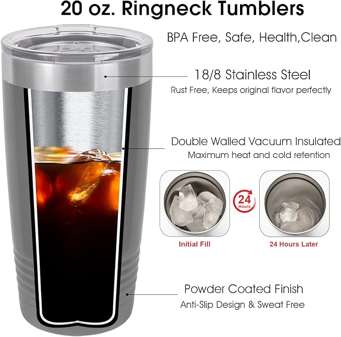 iProductsUS Personalized Tumbler for Men, Insulated Stainless Steel Travel Coffee Mug, Laser Engraved Custom Cup, Slider Lid Included, Gifts for Dad, Husband (Gray, 20oz)-CubbioJoy