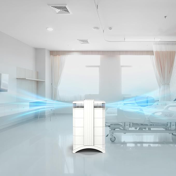 IQAir HealthPro Compact XE Air Purifier - Compact HyperHEPA Fration for Rooms up to 1240 sq ft - Allergens, Smoke, Dust, Mold, Pet Dander, Swiss Made, WiFi Enabled-CubbioJoy